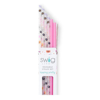 Sweet and Spooky & Pink Reuseable Straw Set