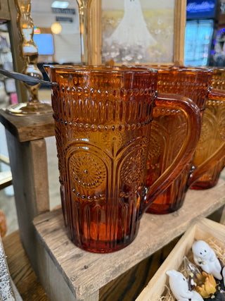 Amber Glass Pitcher
