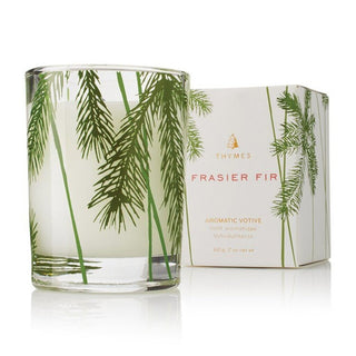 Frasier Fir Votive Candle Pine Needle Design