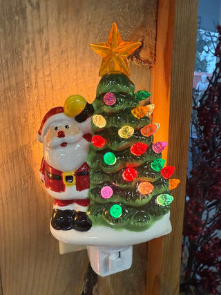 6.5" Santa with Tree Night Light