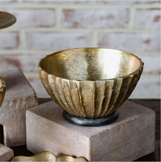 6" Gold Stripe Footed Bowl