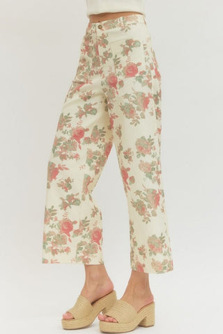 Pink Floral Pants