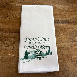 Santa Claus is Coming to New Bern Tea Towel