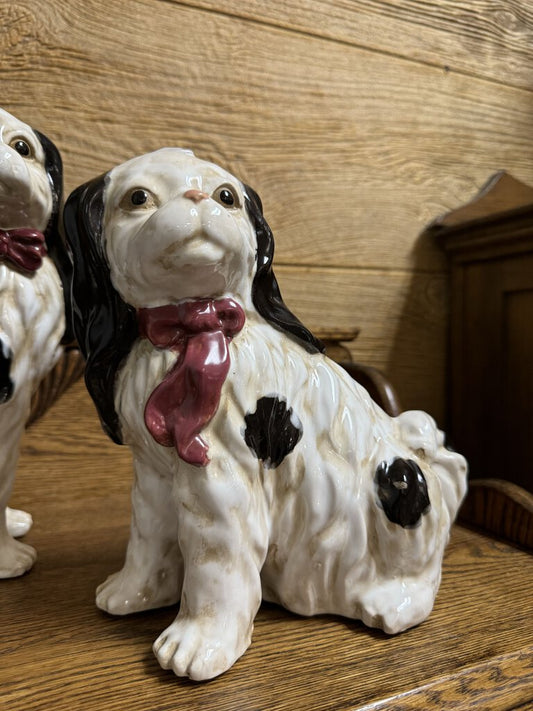 pair vintage Staffordshire dogs