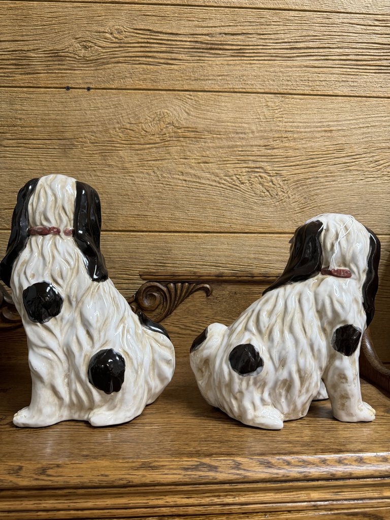 pair vintage Staffordshire dogs