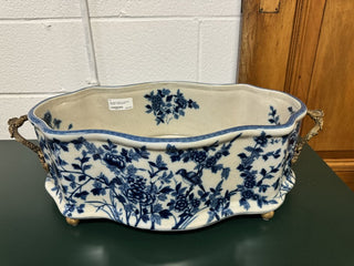 Blue Bird Planter w/ Bronze Handles - 21lx11wx6.5h