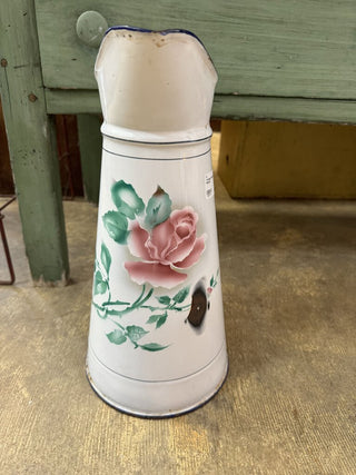 Vintage French Enamel Pitcher