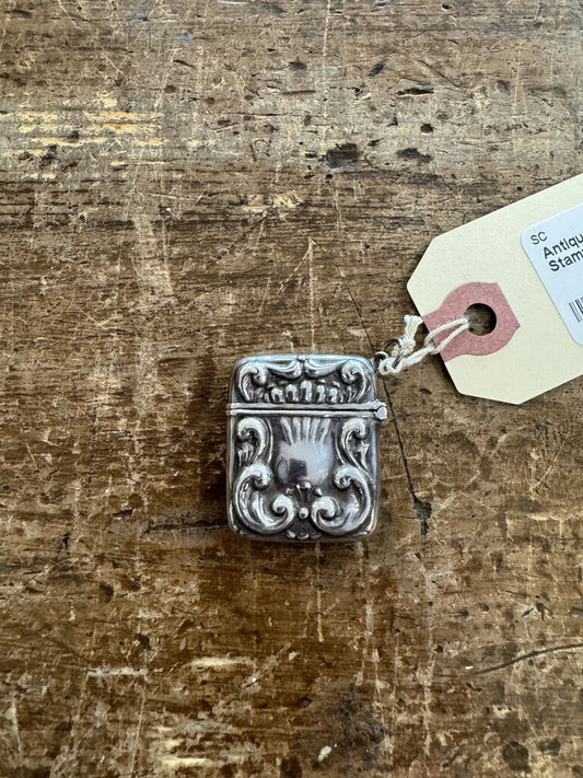 Antique Sterling Silver Stamp Holder