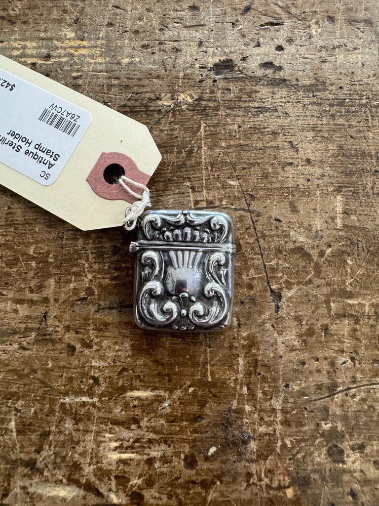 Antique Sterling Silver Stamp Holder