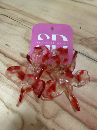 Red Floral Earrings