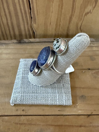Sterling Three Stone Ring Sz. 6