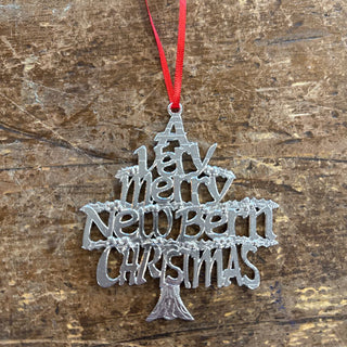 A Very Merry New Bern Christmas Pewter Ornament