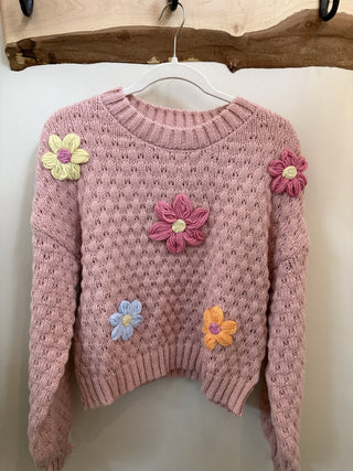 Knitted Floral Sweater