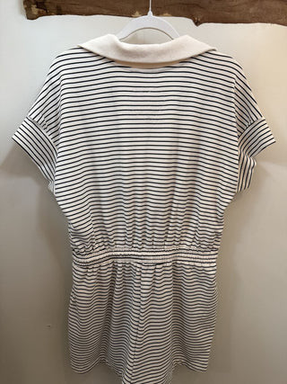 Cream & Black Half Zip Romper