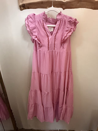 Light Mauve Tiered Maxi Dress