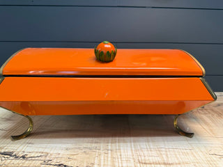 Mid Century Orange Chafing Dish