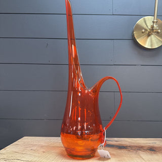 VINTAGE MCM AMBERINA GLASS PITCHER