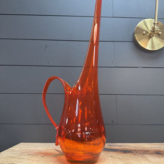 VINTAGE MCM AMBERINA GLASS PITCHER