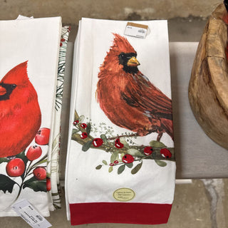 Cardinal with Berries Dishtowel