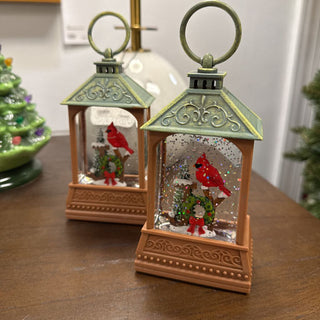 5.5" Lighted Cardinal Lantern Joy Wreath