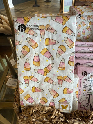 Pink Candy Corn Guest Towels