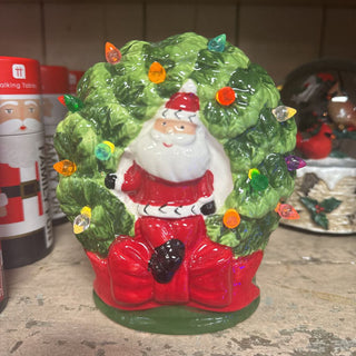 Santa in Wreath Figurine