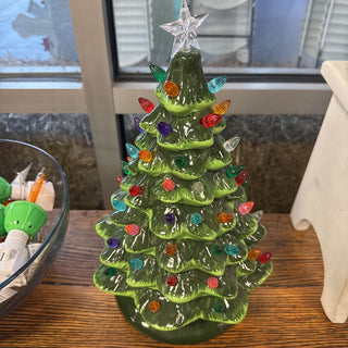 13" Lighted Vintage Style Tree