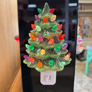 6" Vintage Green Tree Night Light