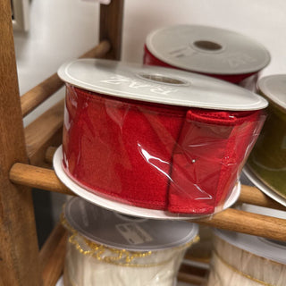 2.5"x10yds Red Velvet Wired Ribbon
