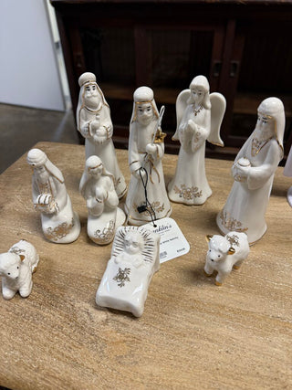 Gold and White Nativity Set