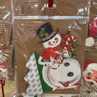 Vintage Style Snowman Santa