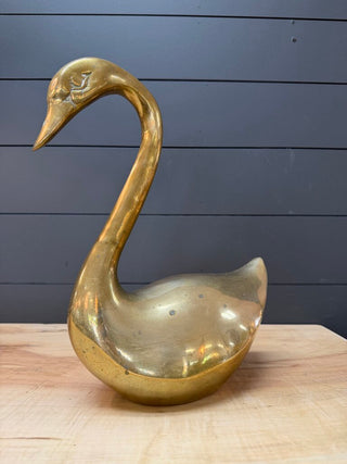 Vintage Brass Swan - Bending Kneck