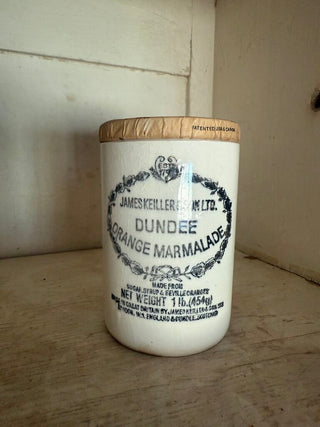 Antique Dundee Orange Marmalade Jar w/ Original Lid