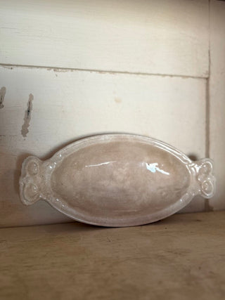 Antique Ironstone Small Handled Dish