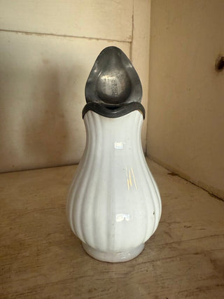 Antique Ironstone Syrup Pitcher Lidded