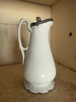 Antique Ironstone Syrup Pitcher Lidded