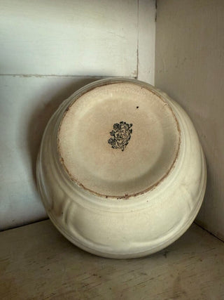 Antique Ironstone Heart Milk Bowl - Small