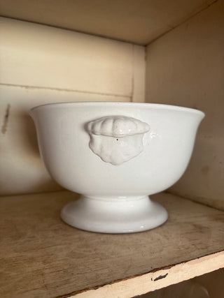 Antique Ironstone Pedestal Punch Bowl with Handles