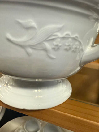 Antique Ironstone Punch Bowl with Handles