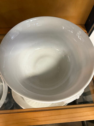 Antique Ironstone Punch Bowl with Handles