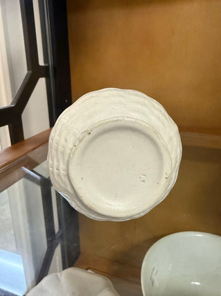 Antique Stoneware Basketweave Syrup Pitcher